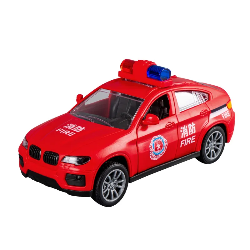 Speelgoedauto voor kinderen kan de deur openen Traagheid Politievoertuig Brandweerwagen Ambulance Kinderen Simulatie Automodel Trek auto Speelgoedcadeau