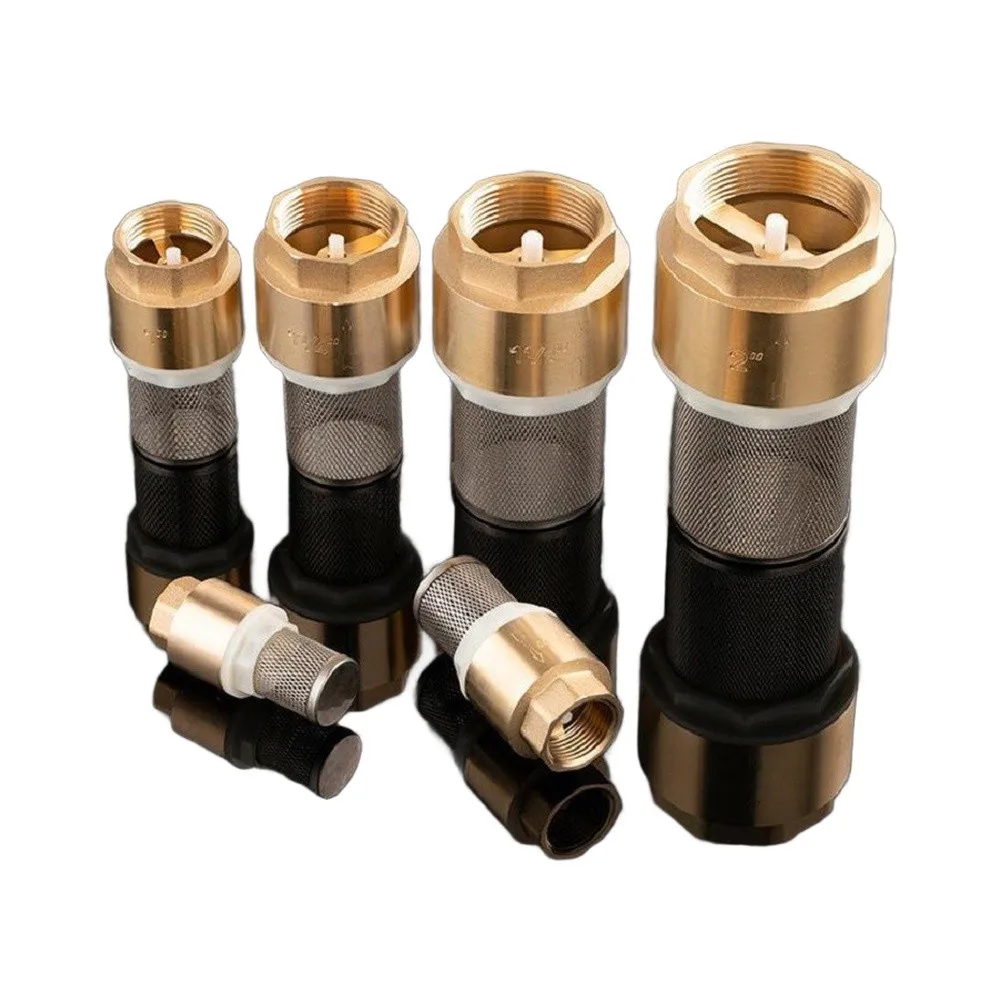 High Temp Brass Check Valve With Fine Mesh Filter Basket For Well Pump Water Intake Protection Durable=Construction 1/2 3/4 Inch