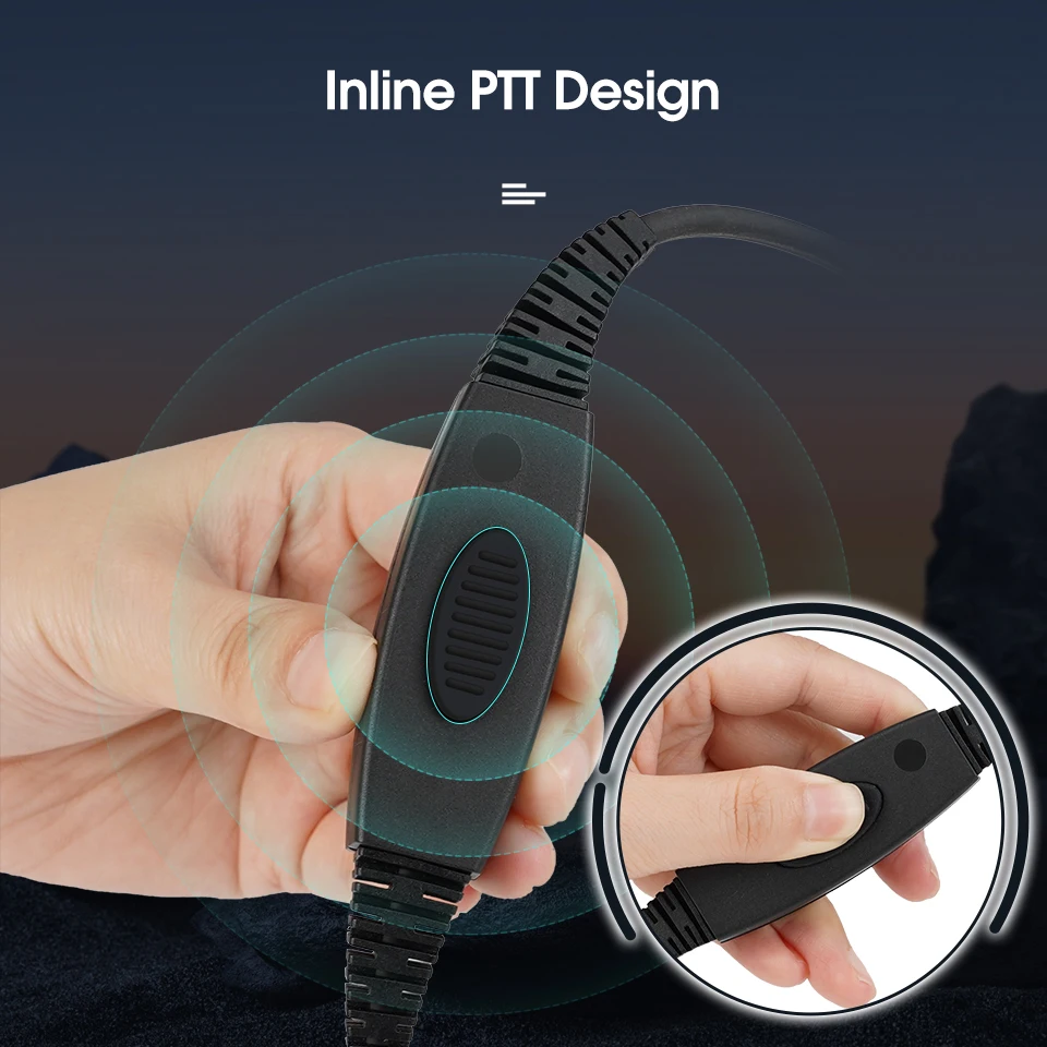 Retevis RT622 Walkie Talkie K/M Headset Rauschunterdrückung Drehbares Boommikrofon für Baofeng UV5R Quansheng UV K5 K6 H777 RT68 – Detail 12