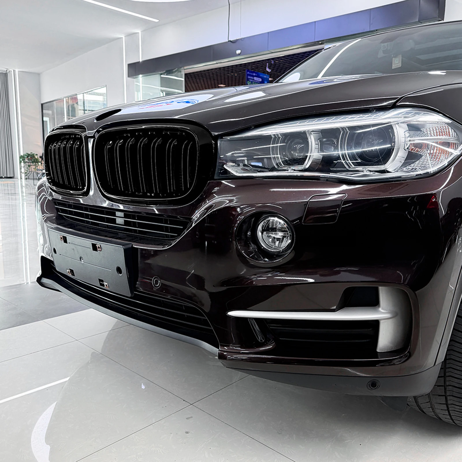 

Для BMW X5 F15 X6 F16 2014-2018: полностью черная передняя решетка радиатора в стиле Racing Grill Slat Line, верхняя сетка бампера/капота