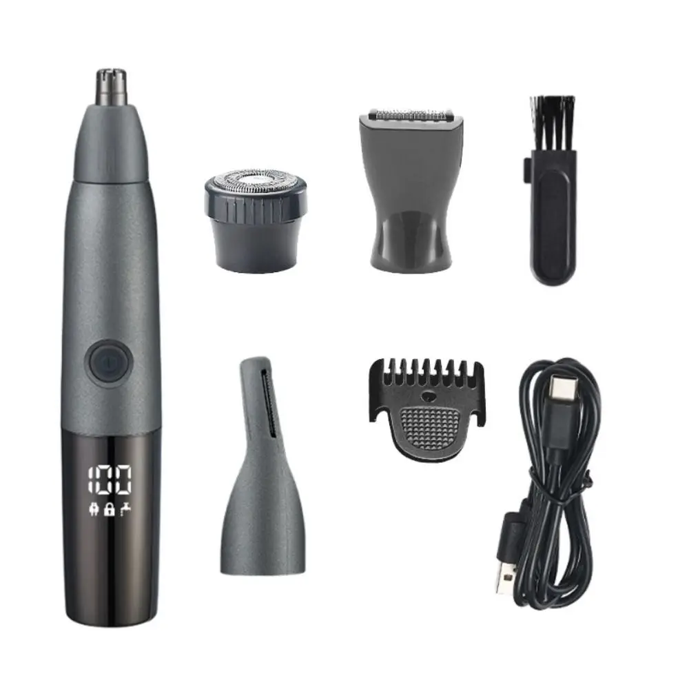 

4 in 1 Electric Nose Hair Trimmer Gentle Waterproof Nose Hair Remover Painless Digital Display Eyebrow Trimmer Wet and Dry Hair