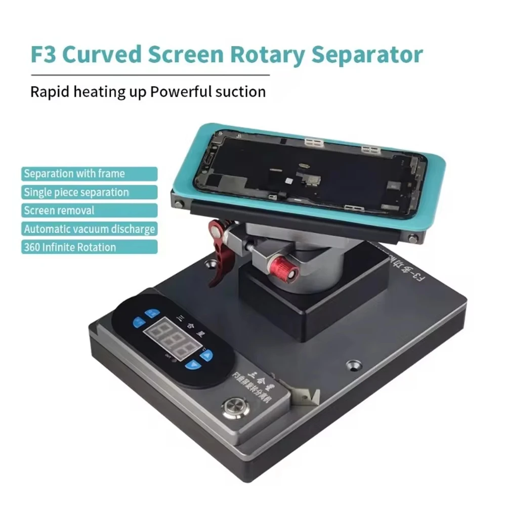 F3 Vacuum Separator Machine Rotatable Touch Screen LCD OCA Lamination Heating Removal Separate Tools For Phone Repair Tool