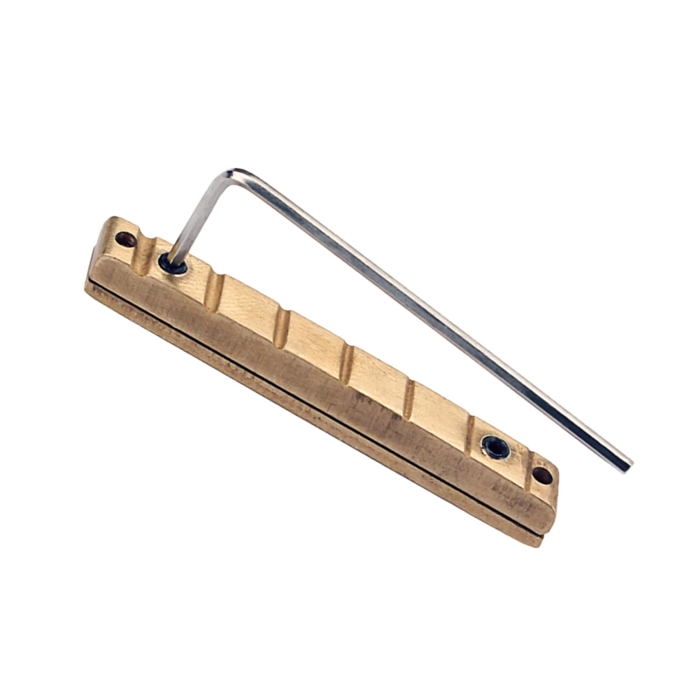 

Copper Guitar Nut Bridge Acoustic Parts Replacement Durable Standard Slots Professional Gifts Brass Accessories