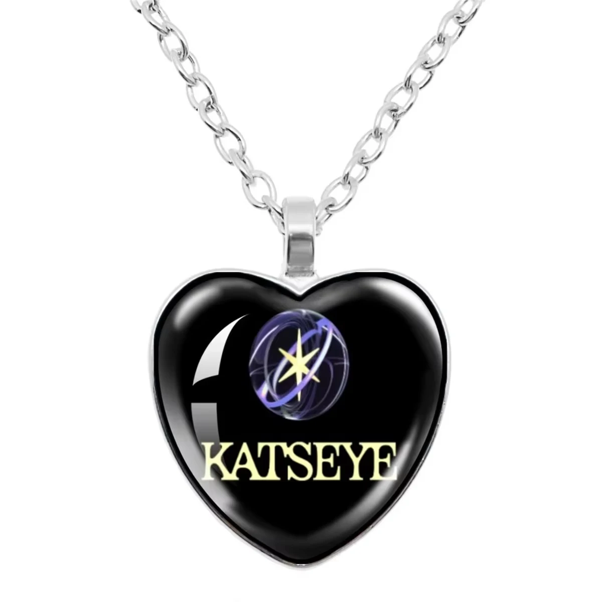 KATSEYE Heart Pendant Necklace Kpop Global Girl Group Glass Photo Necklace Fans Jewelry Gift for Supporters