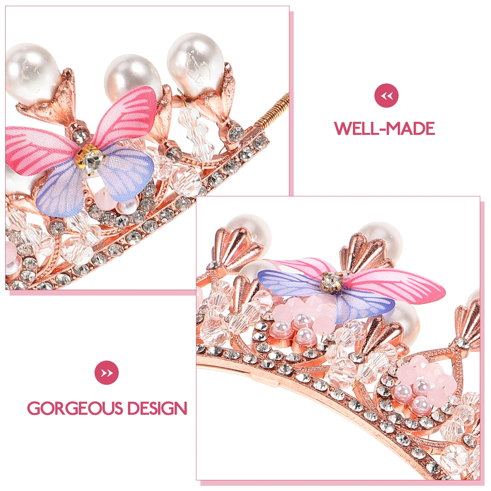 

Butterfly Crown Hair Hoops Girls Shiny Party Headdress Baby Shower Birthday Gift Kids Comfortable Wear Premium Material