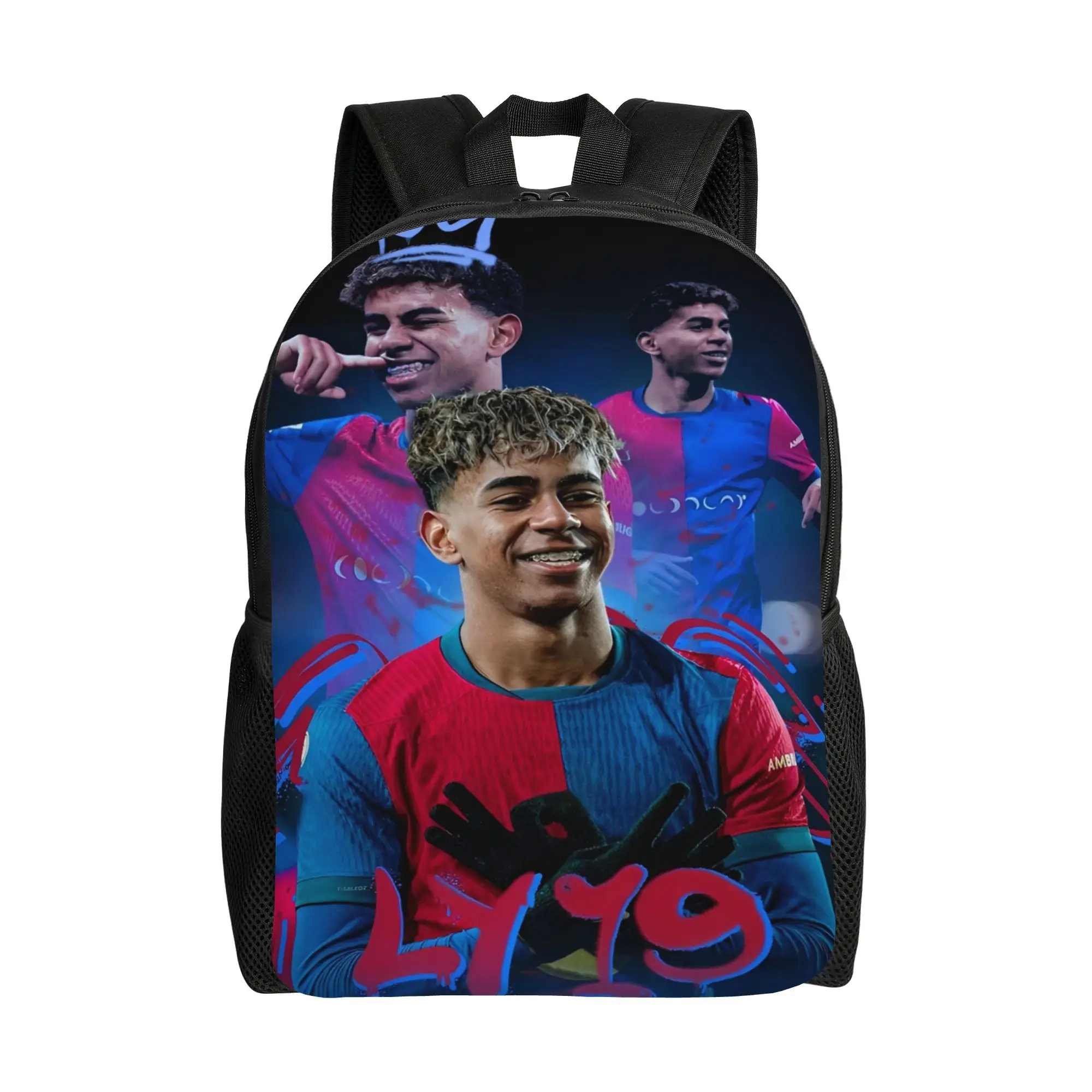 

Soccer Number 19 Lamine Y-Yamal Fashion Backpack Outdoor Student Hiking Travel Daypack for Men Women Laptop Shoulder Bag
