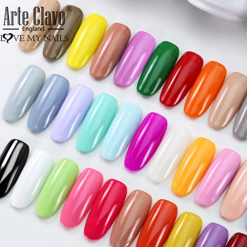 Arte Clavo Art Nails Varnish Top Base Coat Gel Nail Polish UV LED Lamp 115 Colors Soak Off Nail Manicure Semi Permanent 8ml DIY