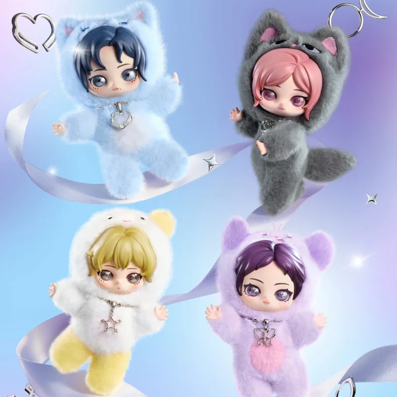 

100%Original Popmart Aespa Fluffy Friends Plush Doll Keychain Blind Box Cute Decor Toy Collectible Limited Art Merch Gifts