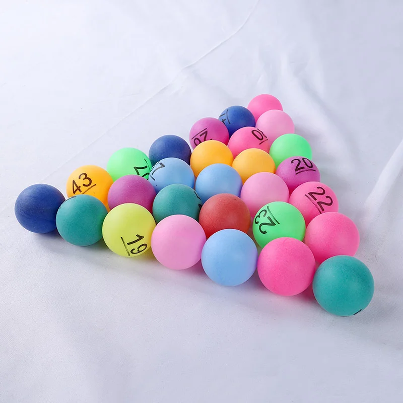 50pcs Colorful Ping Pong Balls with Numbers 40mm Mixed Colors Table Tennis Balls for Entertainment Lottery Family Games Activity