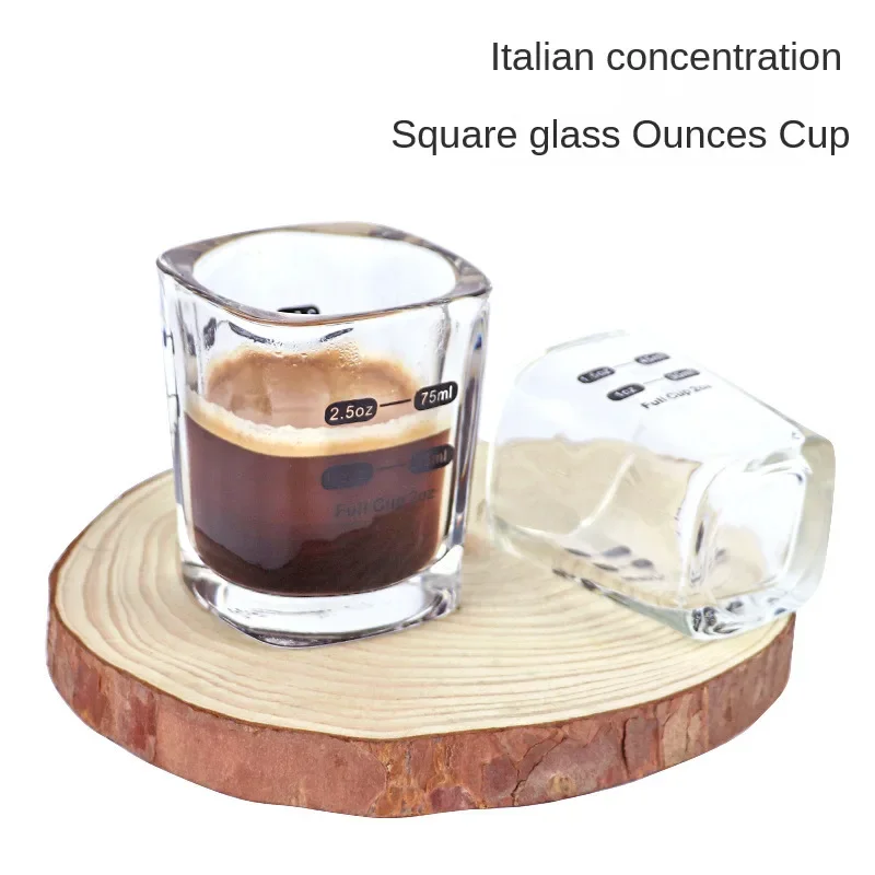 

Italian Espresso Glass Ounces Thickened Wall Glass Ounce Cups 45/75ML Coffee Whiskey Cup Graduated Measuring Kitchen Supplies