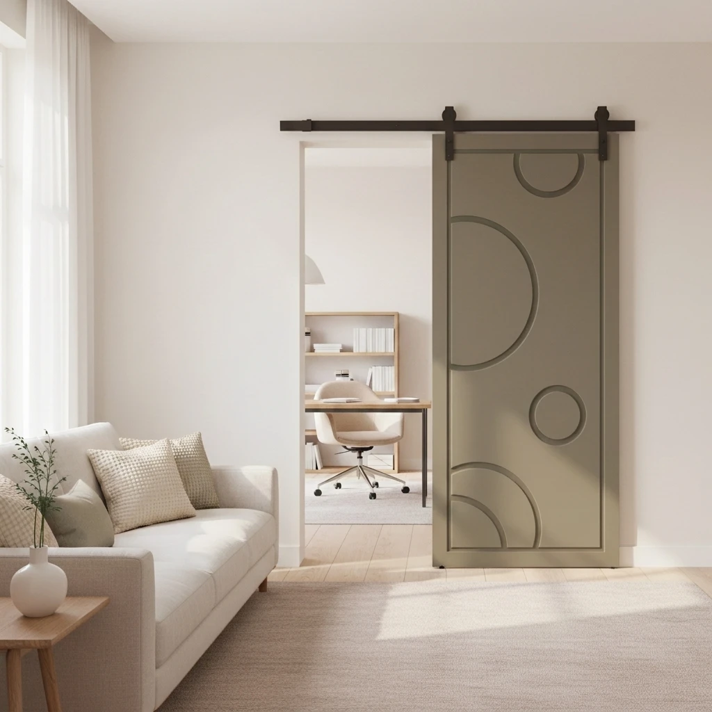 GUJIE Modern Solid Wood Sliding Interior Door Soundproof Fireproof Features Customizable Size for Hotel Bedroom Living Room