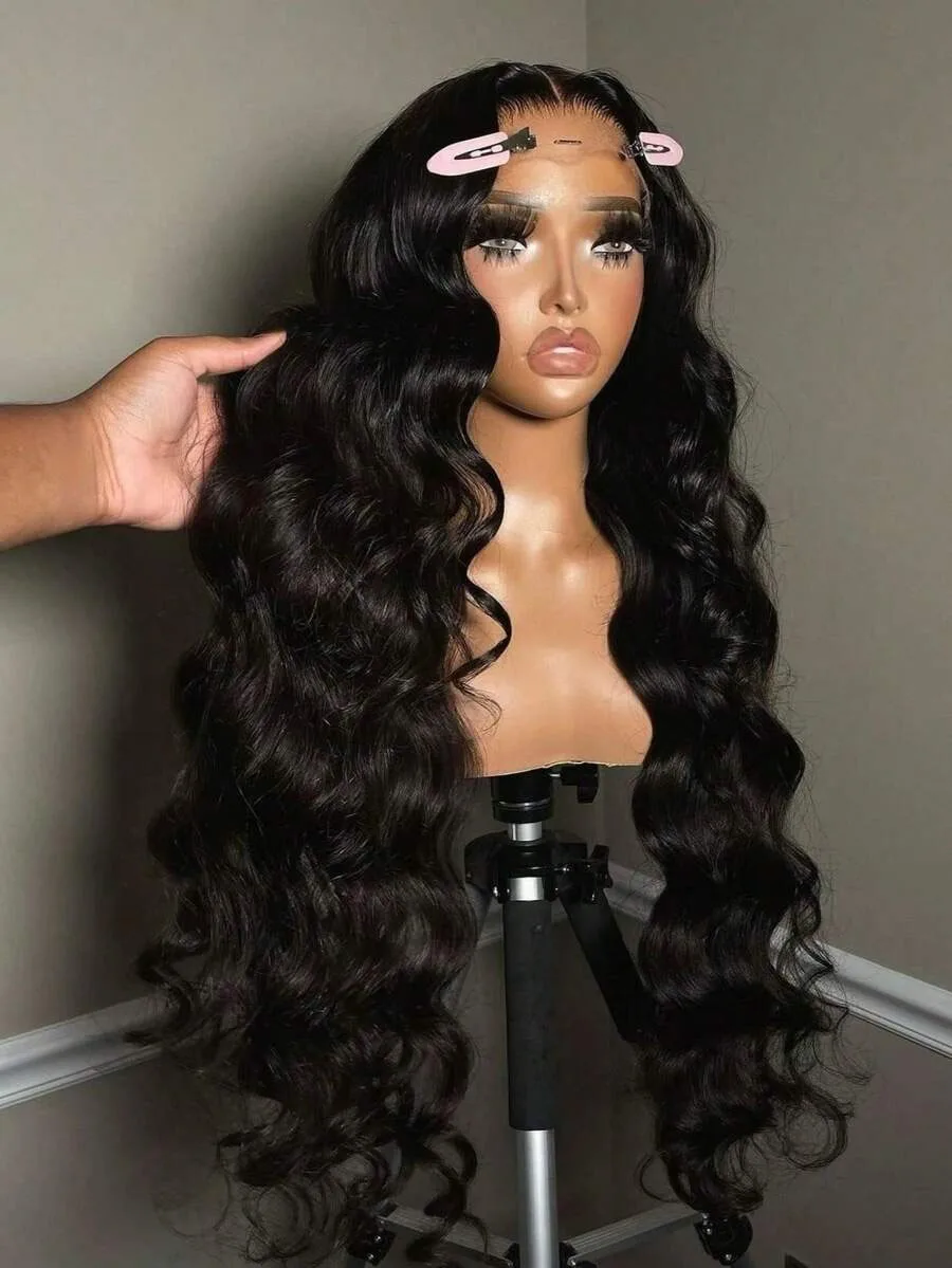 

Парик из натуральных волос с кружевной передней частью 13x6/13x4, 250% плотность, волнистый, предварительно прорезанный, с детским волосом, для женщин