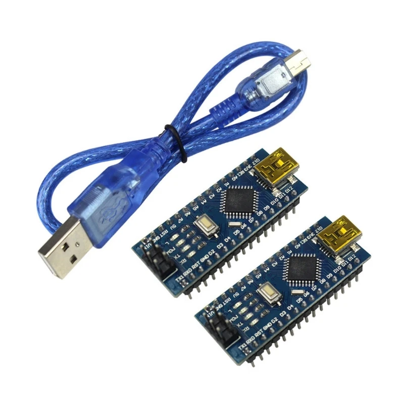 แผงวงจรนาโน .0 ใหม่ 2 ชิ้นพร้อมการเชื่อมต่อ USB ขนาดเล็กสำหรับโครงการการเขียนโปรแกรม