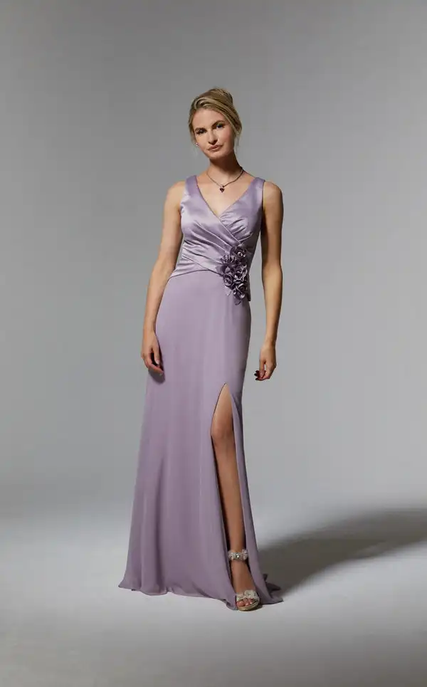 Szyte na miarę, wysokiej jakości sukienki z szyfonu z plisami krzyżowanymi, ręcznie robionymi kwiatami, o kroju litery A, z dekoltem w serek, długie sukienki na specjalne okazje, wykwintne.