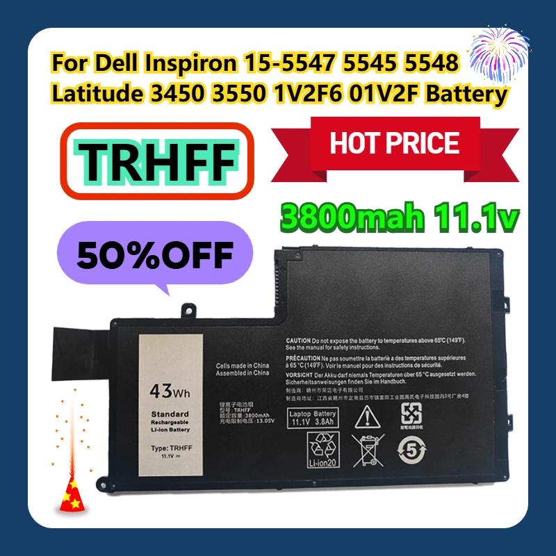 

For Dell Inspiron 15-5547 5545 5548 Latitude 3450 3550 1V2F6 01V2F TRHFF Battery