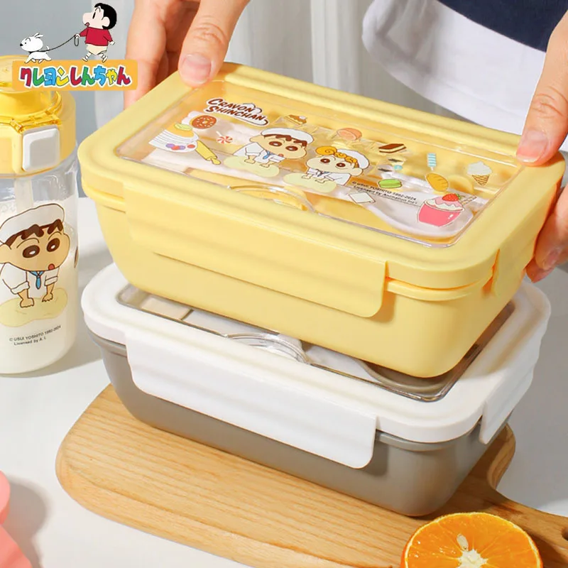 

Crayon Shin-Chan Lunch Box Water Cup Set Work Food with Lunch Box Students Small Square Box Microwave Oven Fresh Box Kids Gift