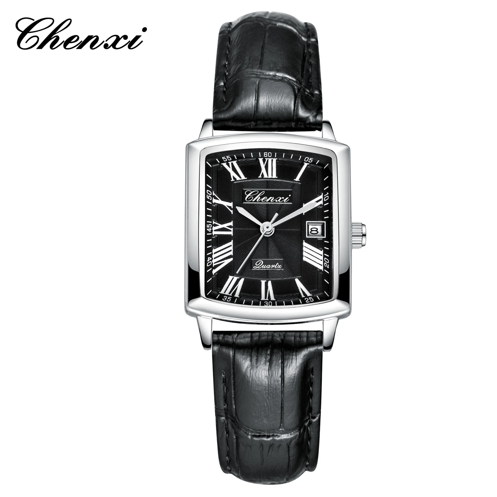 New European American Casual Leather Couple Quartz Watch Waterproof Sports Calendar Roman Digital watches for Male and female