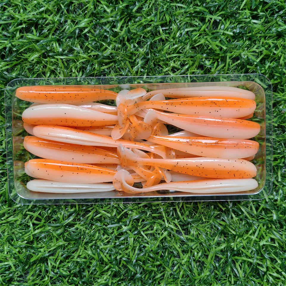 Mukun 20pcs 5cm/5,5 cm/6cm/6,5 cm/7cm t Schwanz Wrom Angeln lockt Weich köder Kunst köder Tackle Jerkbaits Hecht Bass – Detail 10