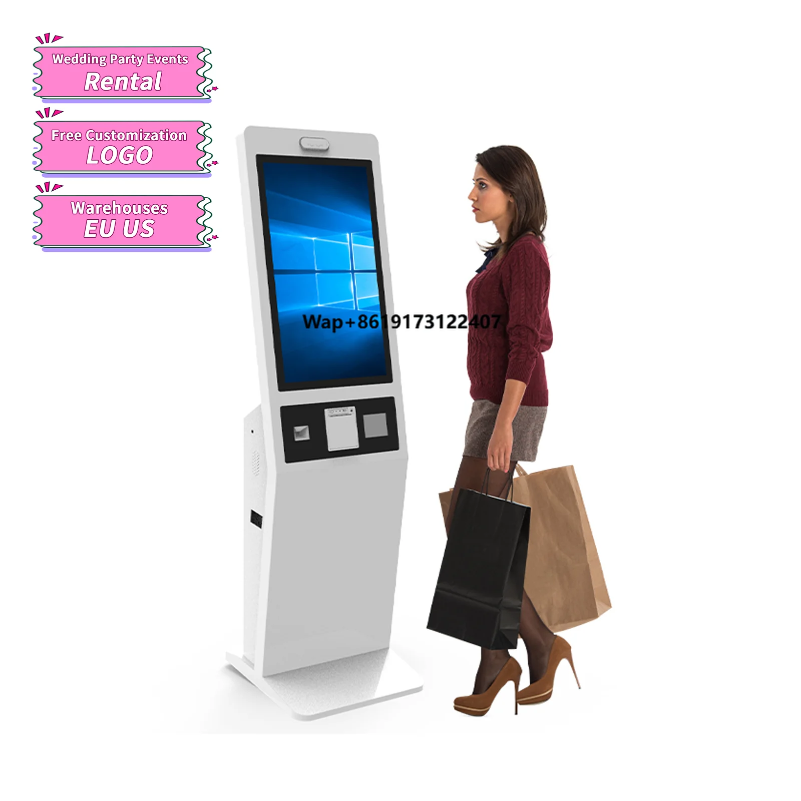 Smart Touch Display Electronic Queue Management System with Ticket Printer for Bank Restaurant Hospital-SDK Function