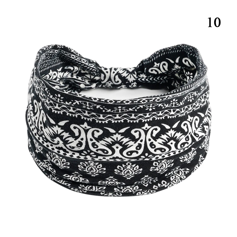 2023 Bew Bohemian Style Elastic Hair Bands Yoga Headband Women Headwear Print Vintage Cross Unisex Scrunchies Hair Accessories