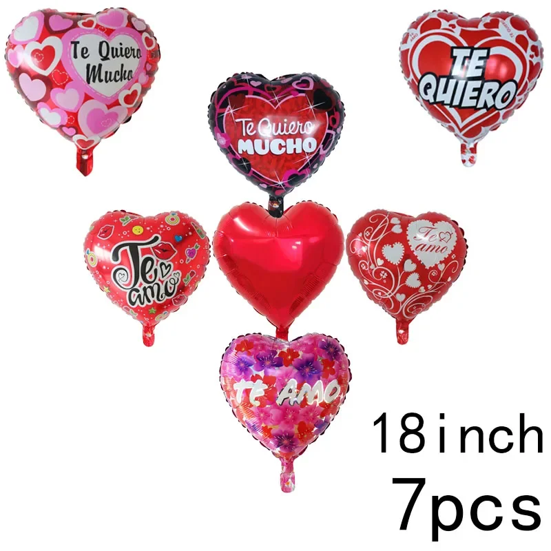 18inch Te Amo Te Quiero Mucho Happy Valentine's Day I Love You Aluminum Balloon Confession, Proposal, Wedding Party Decoration