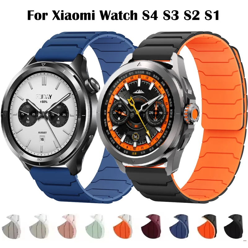22mm Ersatz Silikon Armband Für Xiaomi Uhr S4 S3 S2 S1 Magnetische Sport Band Für Xiaomi Mi Uhr 2 pro Farbe 2 Armband
