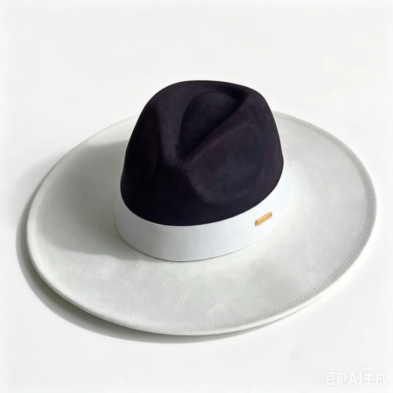 Two-tone vegan suede hat multicolor sweetheart top 9.5 cm brim jazz hat panama hat for men and women sombrero