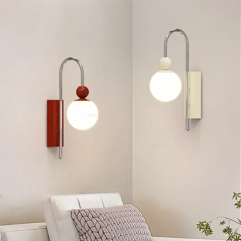 

New Style LED Wall Lamp Living Room Bedroom Lighting Fixtures Red White Metal 3 Changeable Dimming Dropshipping