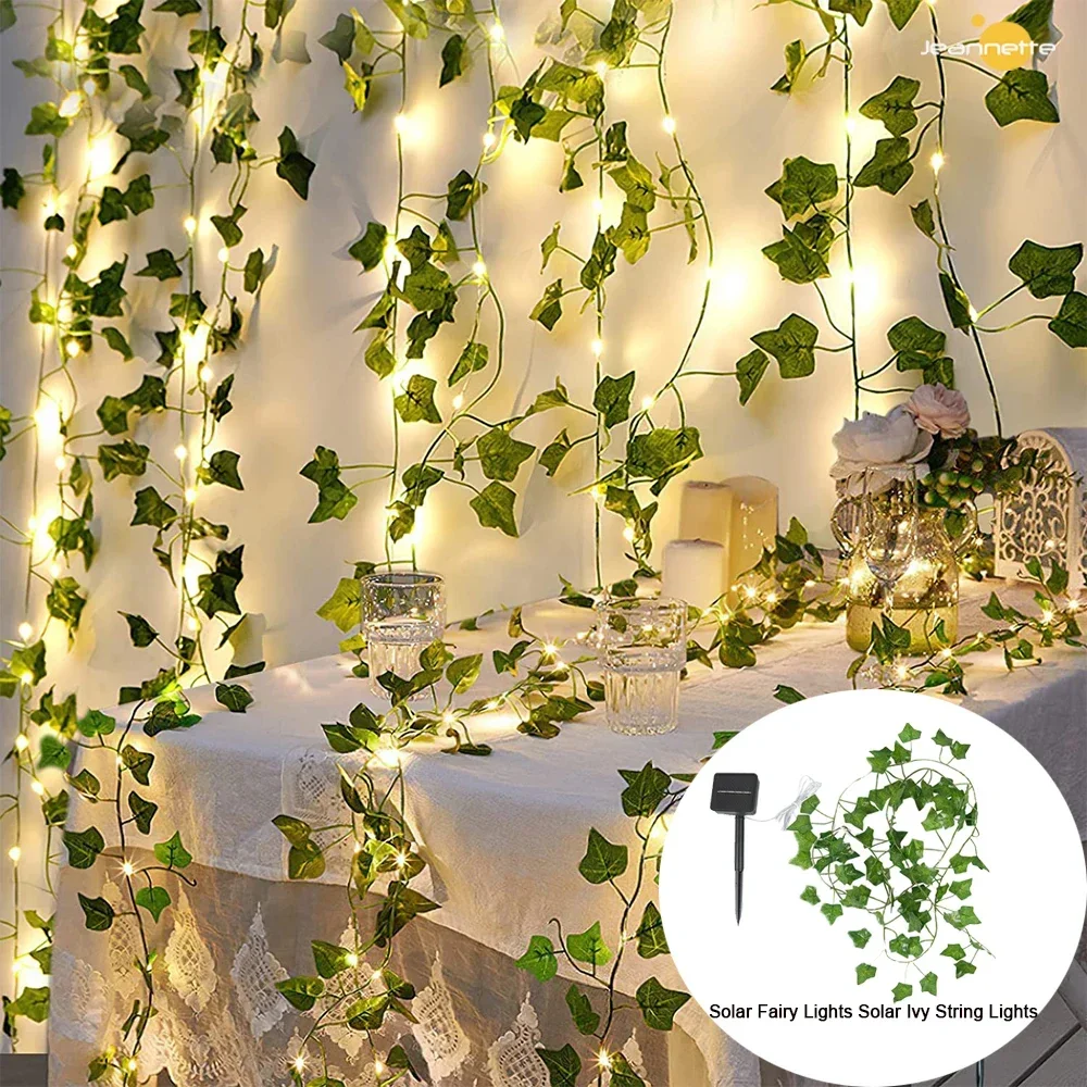 Solar Fairy String Lights Maple Leaf Waterproof Outdoor Garland 10M/5M/2M Solar Lamp Christmas Garden Wedding Party Decoration