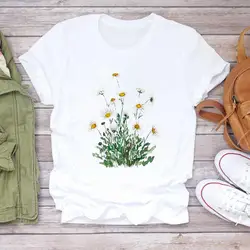 Floral Print Garment Top Short Sleeve T-shirt Women Clothing Harajuku Graphic Tshirts Tops Oversized T Shirt