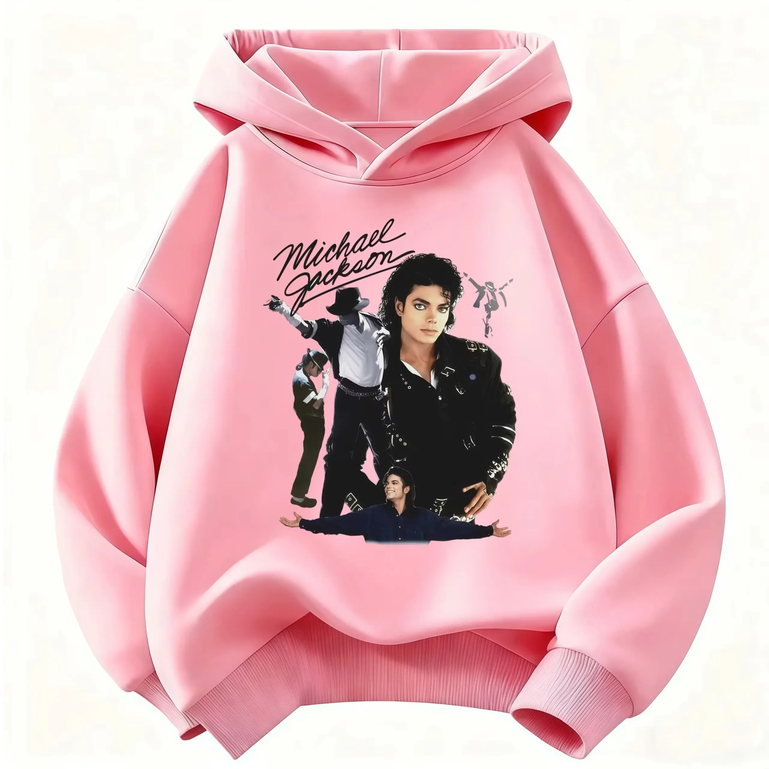 Kids' Michael Jackson Print Boys Girls Hoodie – Warm Autumn/Winter Retro-Style Pop Icon Graphic Sweatshirt for Boys and Girls