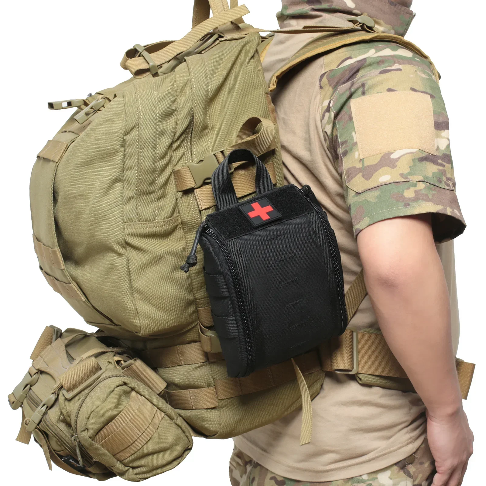 

Тактический медицинский аварийный комплект Molle EDC, подходит для кемпинга, пеших прогулок, выживания, охотничьих принадлежностей IFAK, органайзера