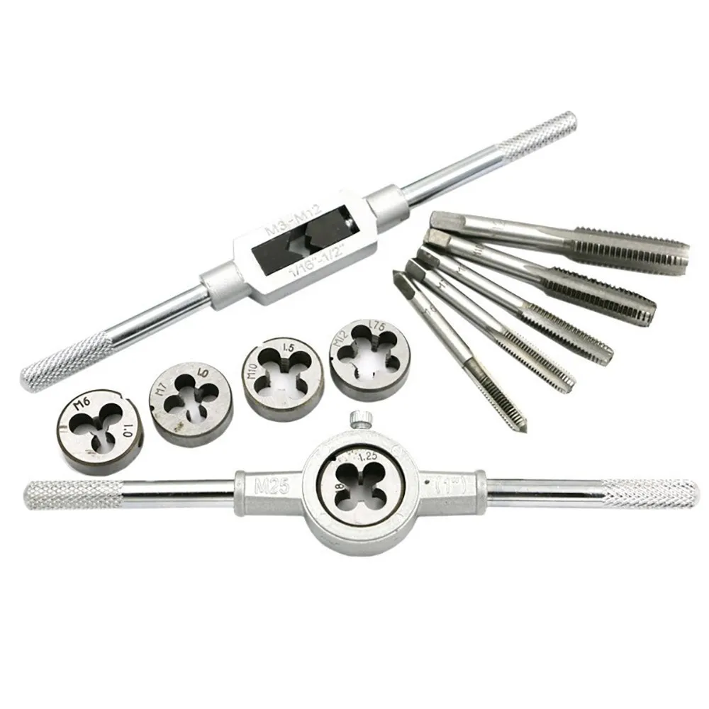 Imagem -06 - Meikela Metric Mão Tap e Die Grupo Plugs Rosca Ferramentas Diretas Taper Reamer M3-m12 12 Pcs 20 Pcs