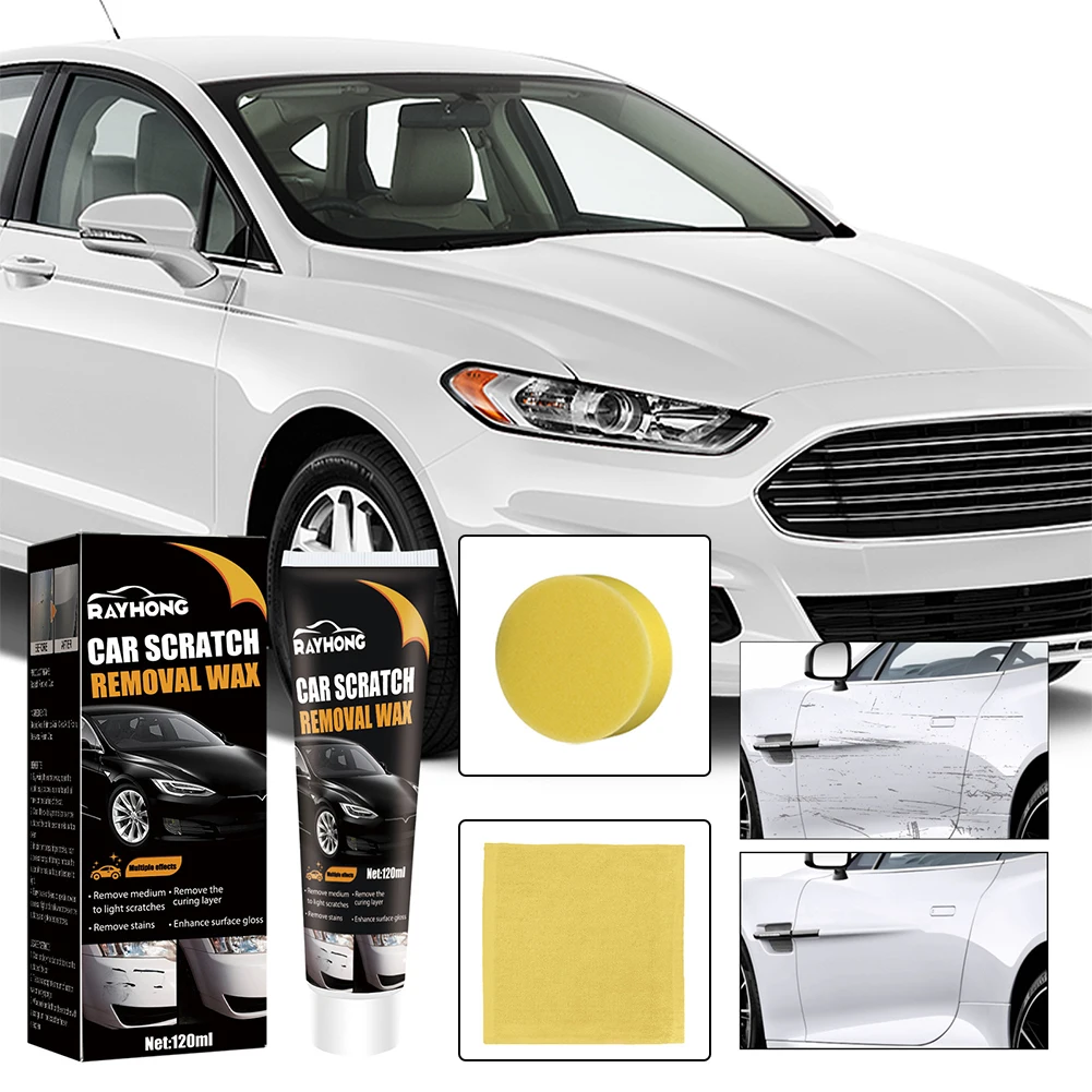 Car Scratch Repair Paste 120ML Multi-Use Auto Polishing Paste for Surface Scratch Removal with Easy Application