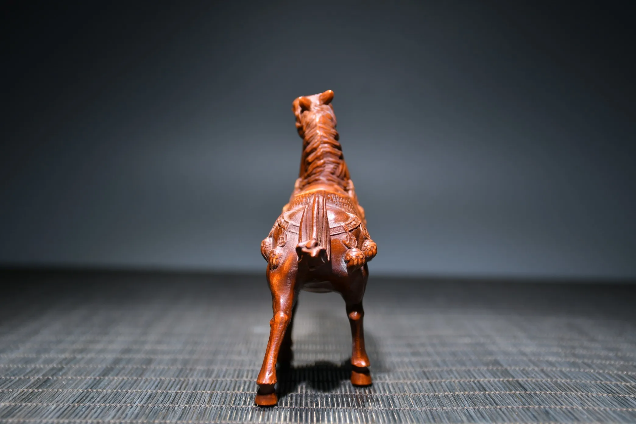 Horse Statue Ornament War Horse Sculpture Wood Carving Animal Feng Shui Interior Decoration Small Statue Home Desk Ornament view 5