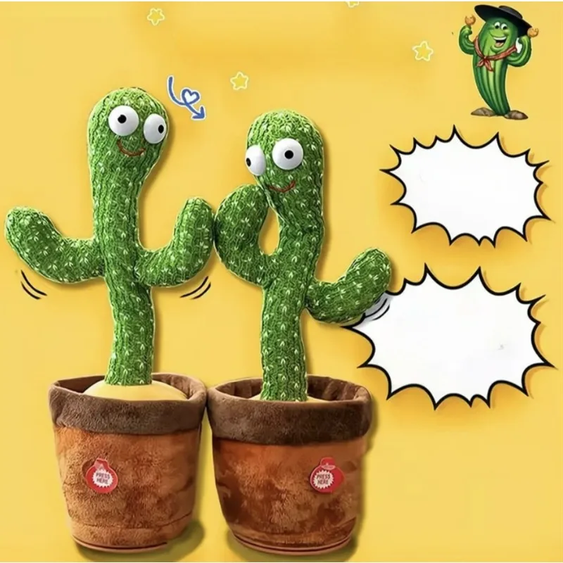 2024 Summer Internet Celebrity Dancing Cactus Can Sing, Twisting Flower Can Talk Funny Children's Toys for Boys and Girls