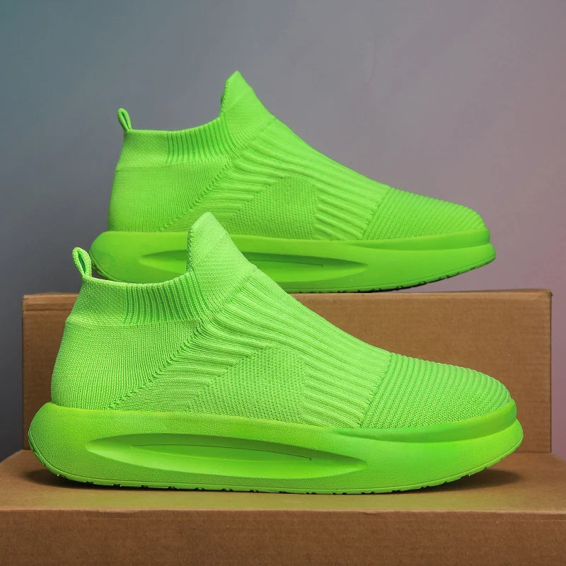 

Summer New Men's Socks Shoes Breathable Casual Sports Trendy Colors Slip-On Lazy People's Shoes round Toe Non-Leather Material