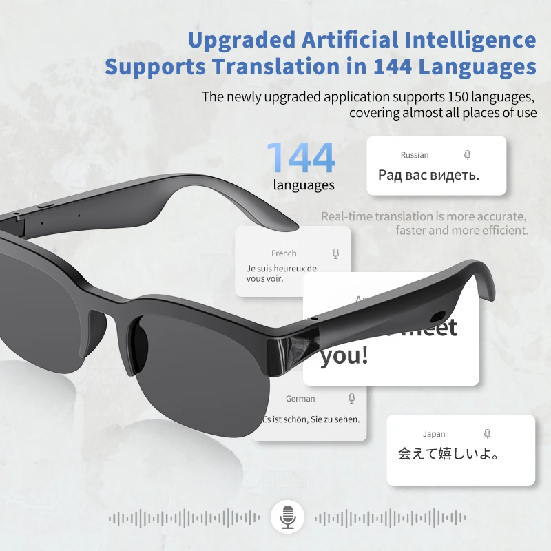 Bluetooth Open Ear Smart Glasses Polarized UV Protection Real-Time Translation Outdoor Sports Driving Travel Sunglasses - view 6