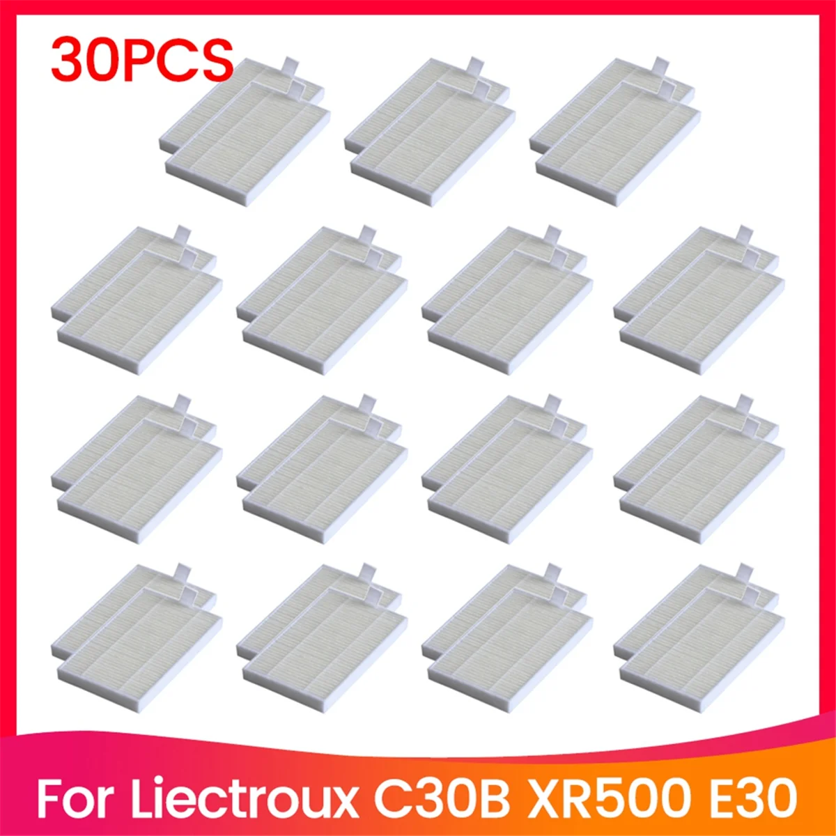 EQAZ-30PCS Hepa-фильтр для Liectroux C30B XR500 E30, аксессуары для роботов-пылесосов, запасные части, фильтр