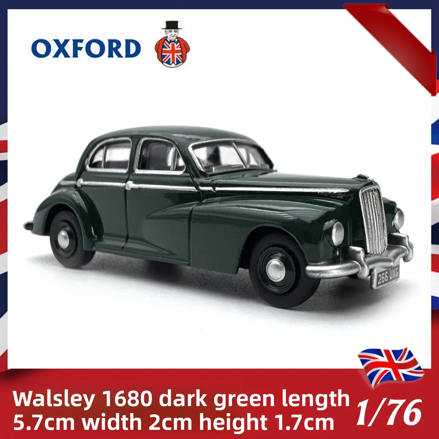 Diecast OXFORD 1:76 Scale 680 Dark Green 1948 Vintage Alloy Car Model