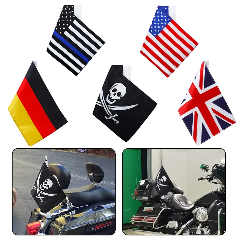 High Quality Motorcycle Skull Germany American US England UK National Flag For Harley Honda Yamaha Suzuki Universal