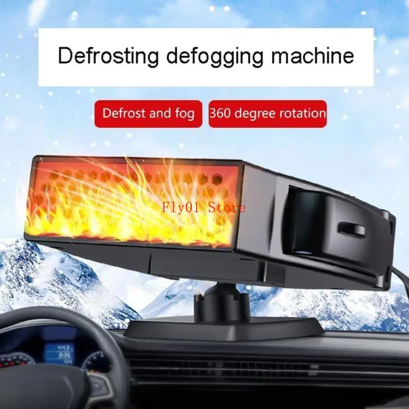 2 in 1 Car Electric Heater Heating Fan Warm Air Blower Baffle Defroster Demister