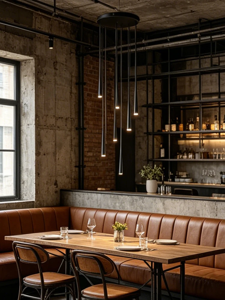 Modern Minimalist Conical Tube LED Pendant Chandelier For Dining Table Kitchen Island Villa Living
