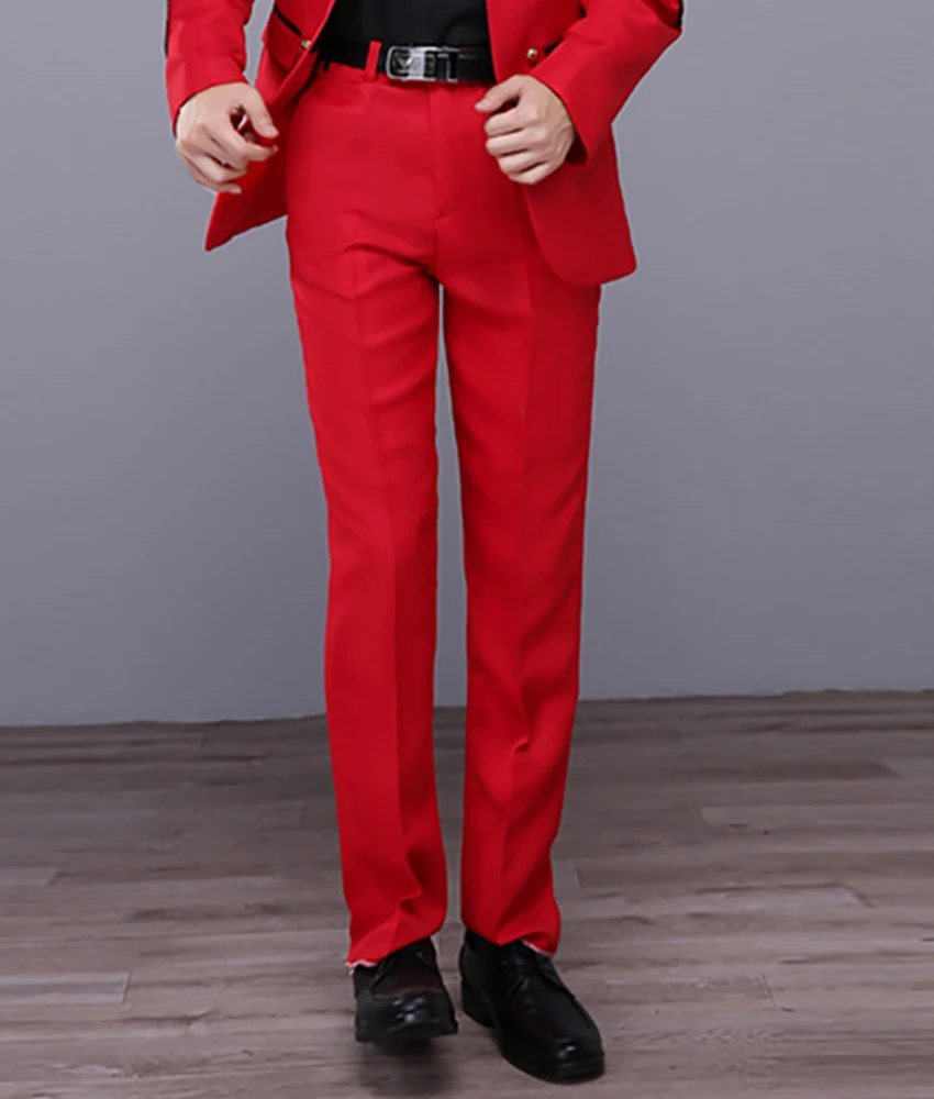 korean 2-piece Men's Suit ( Blazer+Pants ) High Quality Men's Stage Costume Wedding Tuxedos Casual suit Homecoming Gowns