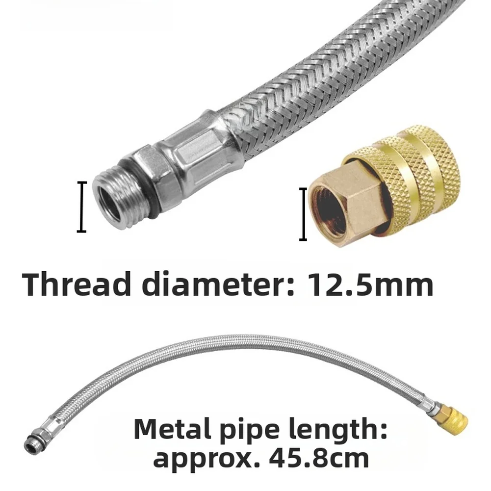 

Металлический шланг для накачивания манометра в шинах с двухтактным замком, резьба 12 5 мм для надежного и простого проверки давления в шинах