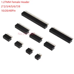 10PCS 2*2/3/4/5/6/7/8/10/12/16/20/40 Pin Double row Straight Pin Female Header 1.27MM Pitch Strip Connector Socket 8/10/16/20/40