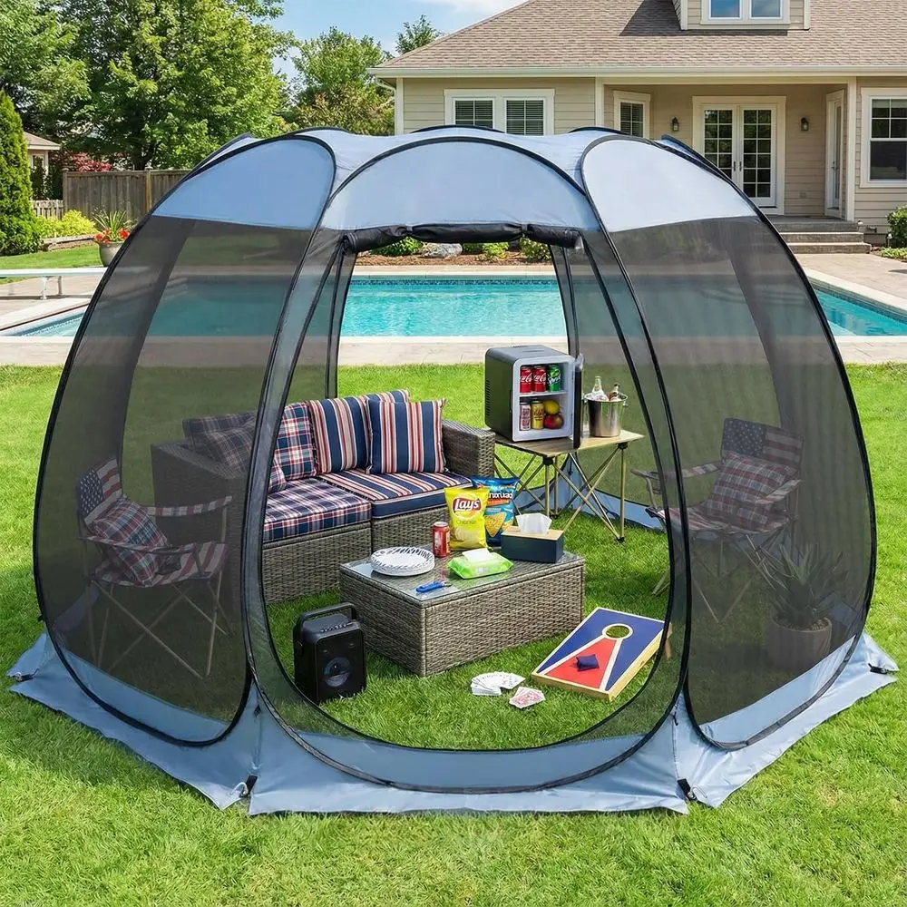 

12x12 Pop Screen House Tent, Instant Outdoor Gazebo with Mosquito Netting amp UPF 50 Sun Protection, Portable Canopy Shelter