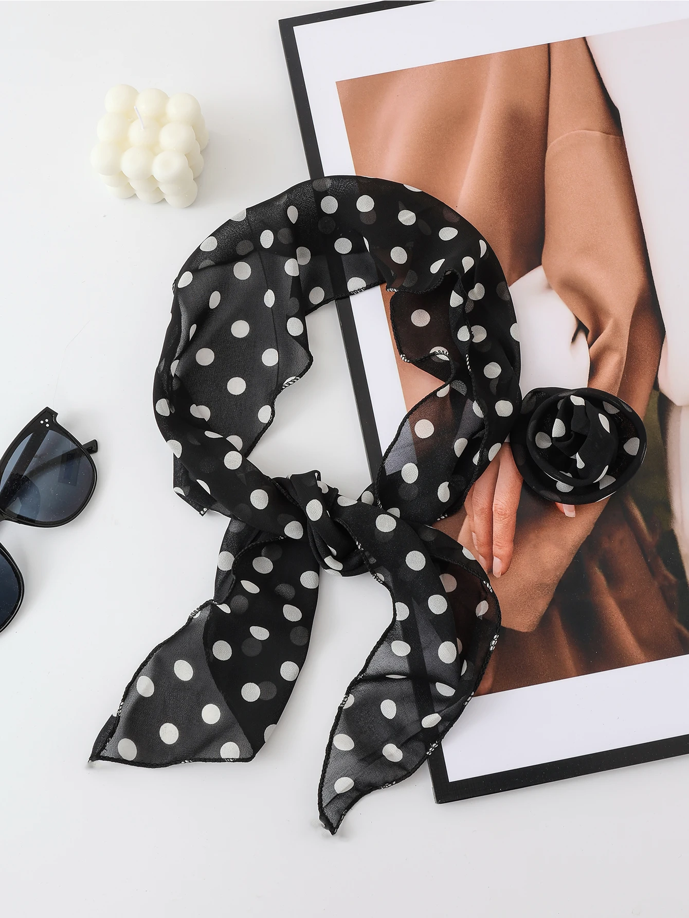 สามมิติ Rose ชีฟองผ้าไหมผ้าพันคอเสือดาวพิมพ์ผู้หญิงผ้าพันคอ y2k ผ้าพันคอ Retro มุมผ้าพันคอผูกแถบคาดศีรษะ