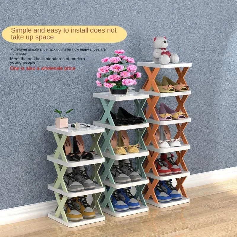 Simple Shoe Rack, Household Space-saving Storage, Small Narrow Shoe Rack, Multi-functional Creative Dormitory Small Shoe Cabinet