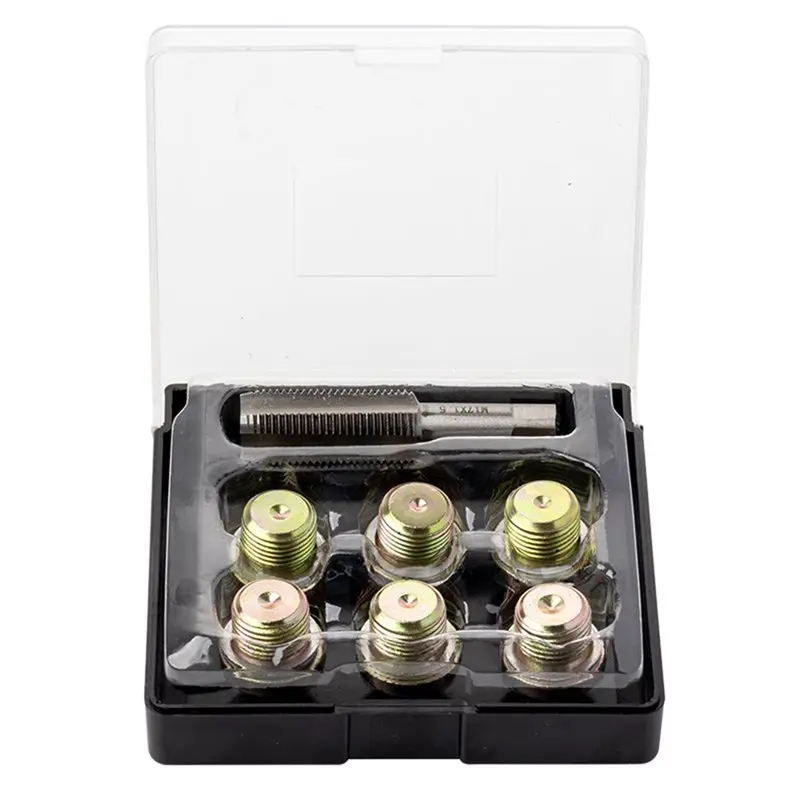 

Набор для ремонта резьбы ABQB: портативный инструмент для восстановления резьбы сливной пробки масляного поддона M15 x 1.5 мм